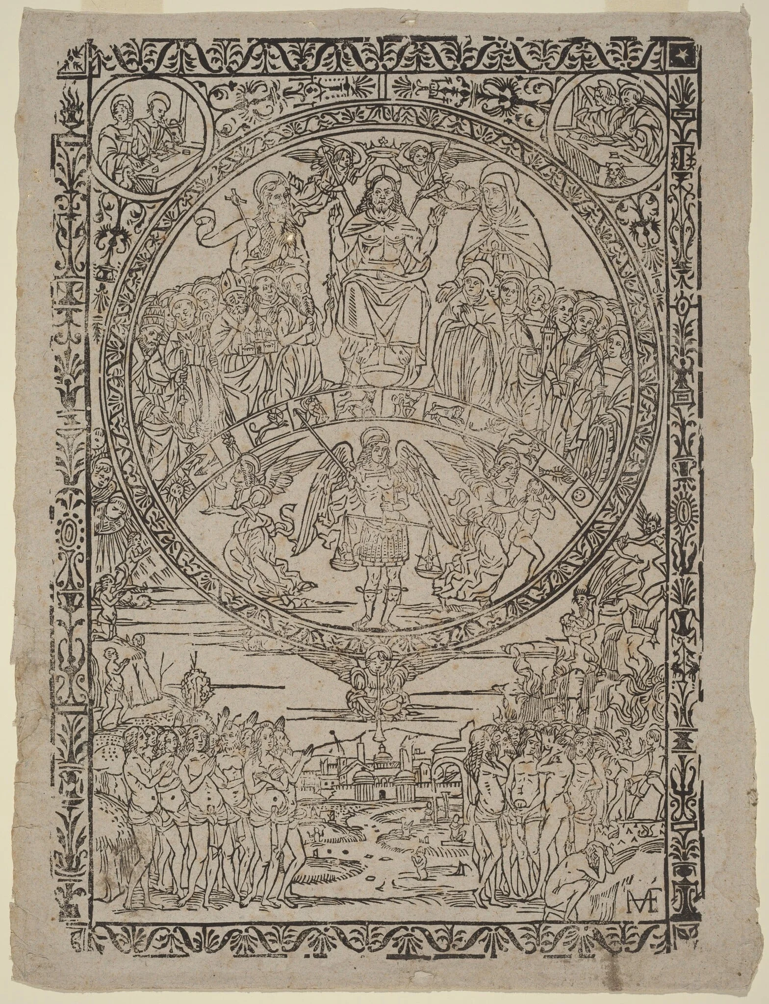 The Last Judgment, by Master MF, ink, 1490