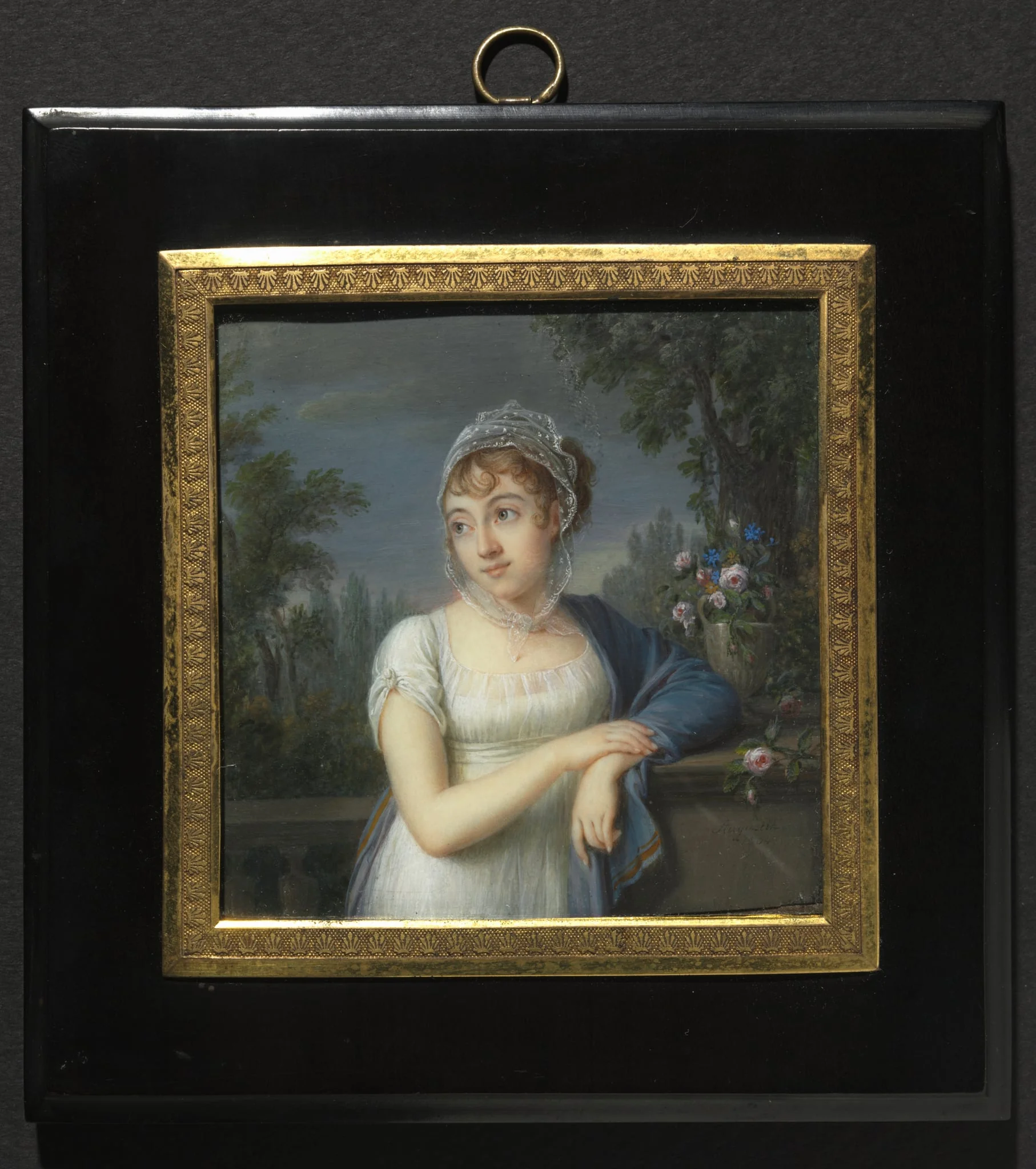 Portrait of a Woman Near a Balustrade, by Jean-Baptiste Jacques Augustin, unspecified, 1804