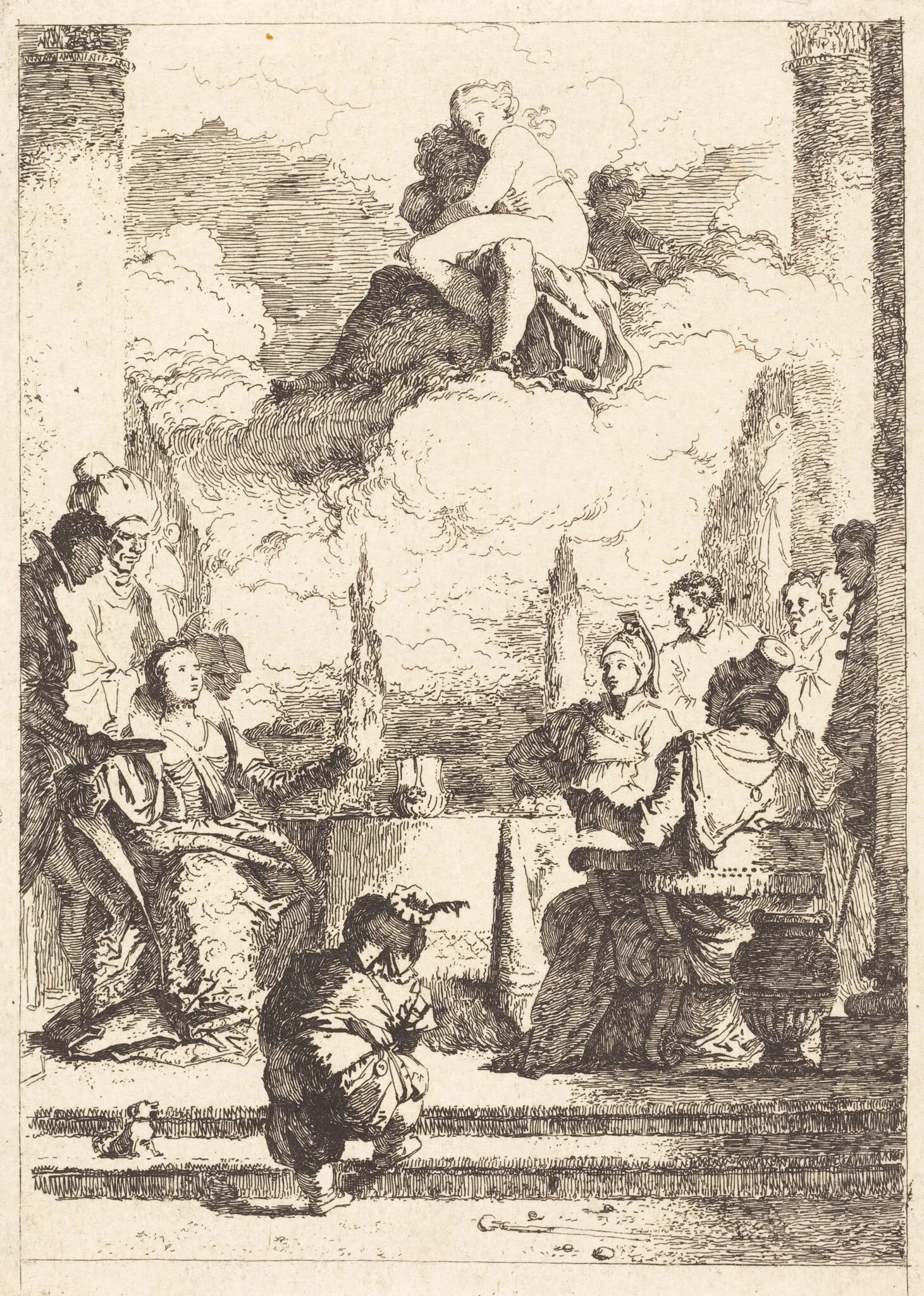 The Feast of Anthony and Cleopatra  (Le festin d'Antoine et de Cleopatre), by Jean Honoré Fragonard, ink, 1769