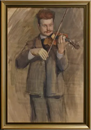 Sibelius soittaa viulua