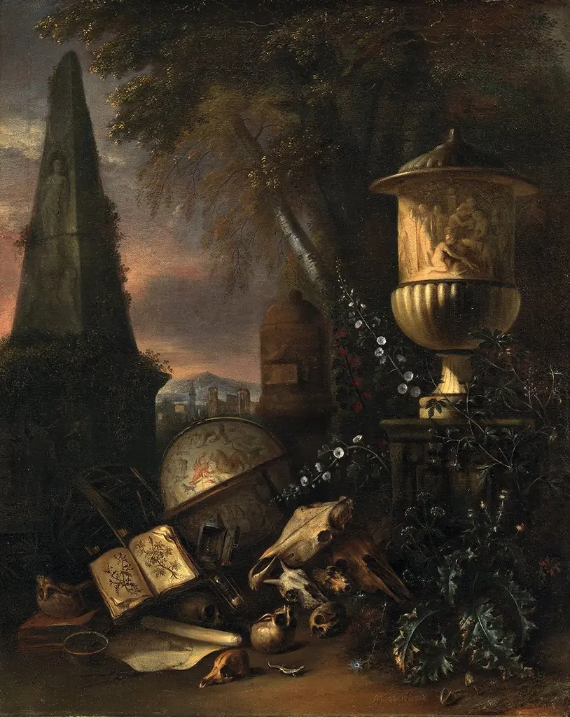 Vanitas. Still Life in a Landscape