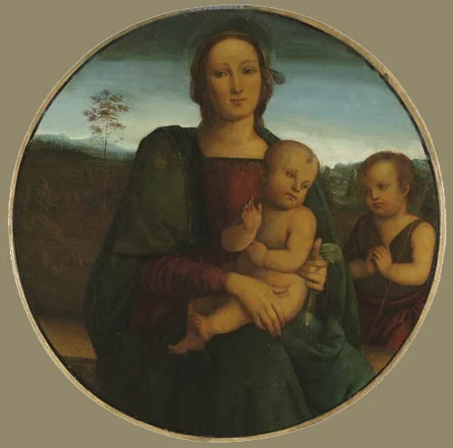 Madonna and Child with little John, by Pietro Perugino, unspecified, 1495