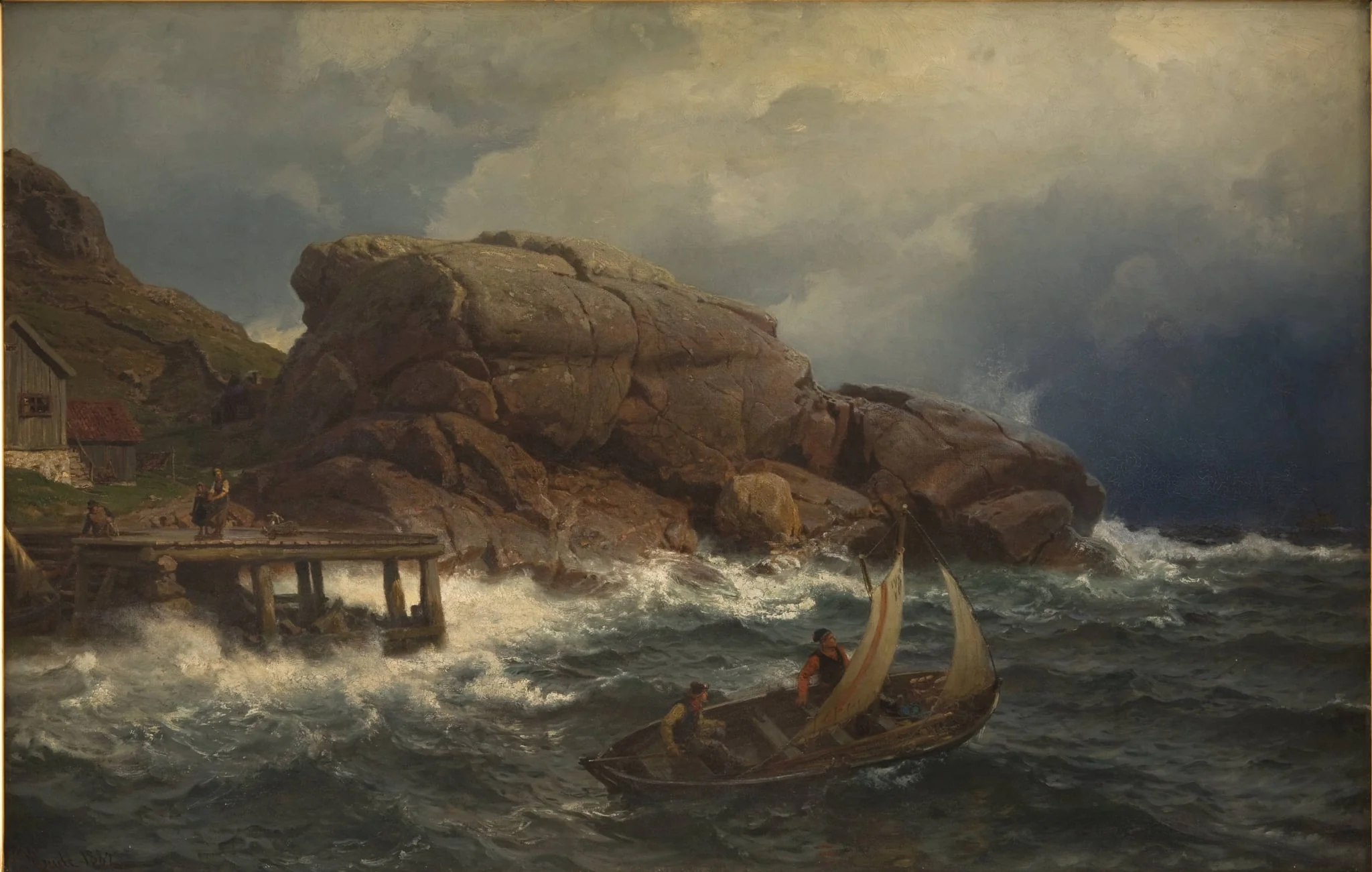 A Norwegian Seaport, by Unknown, 1882