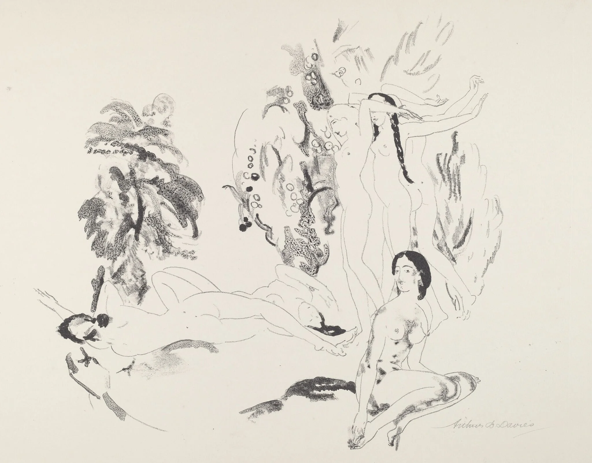 Passing of Dreams, by Arthur Bowen Davies, ink, 1921