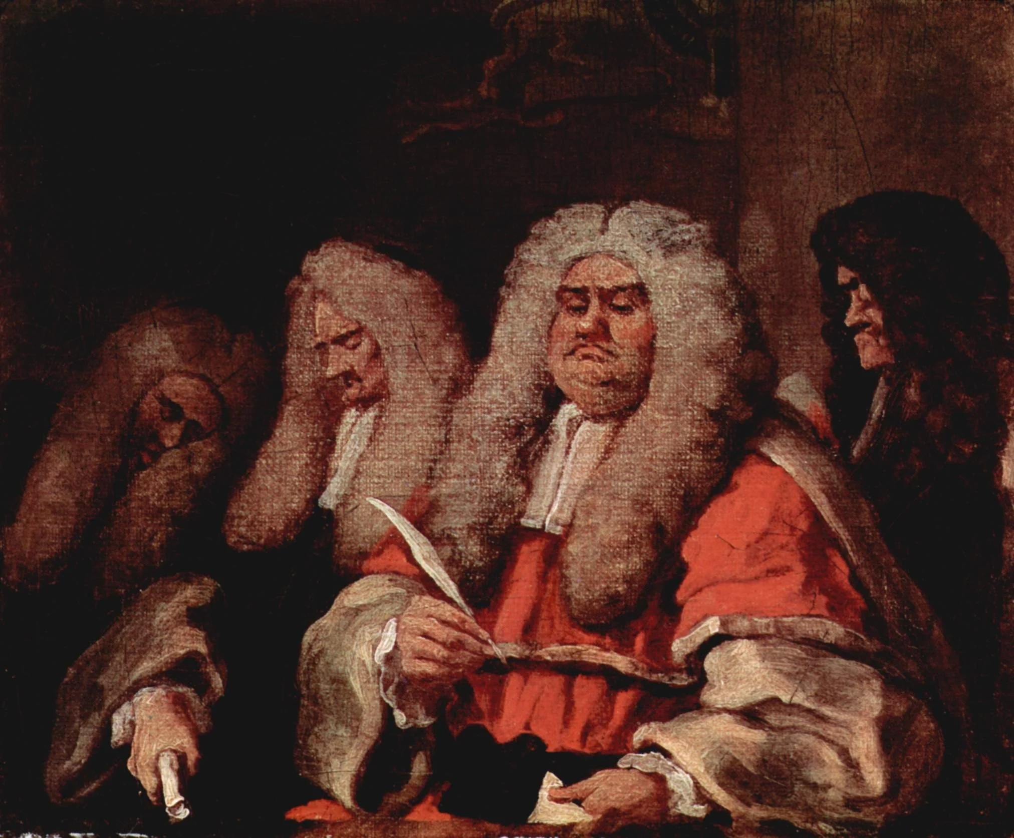 The Bench, by William Hogarth, oil, 1758