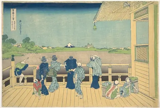 冨嶽三十六景　五百らかん寺さざゐどう|Sazai Hall at the Temple of the Five Hundred Arhats (Gohyaku Rakanji Sazaidō), from the series Thirty-six Views of Mount Fuji (Fugaku sanjūrokkei)