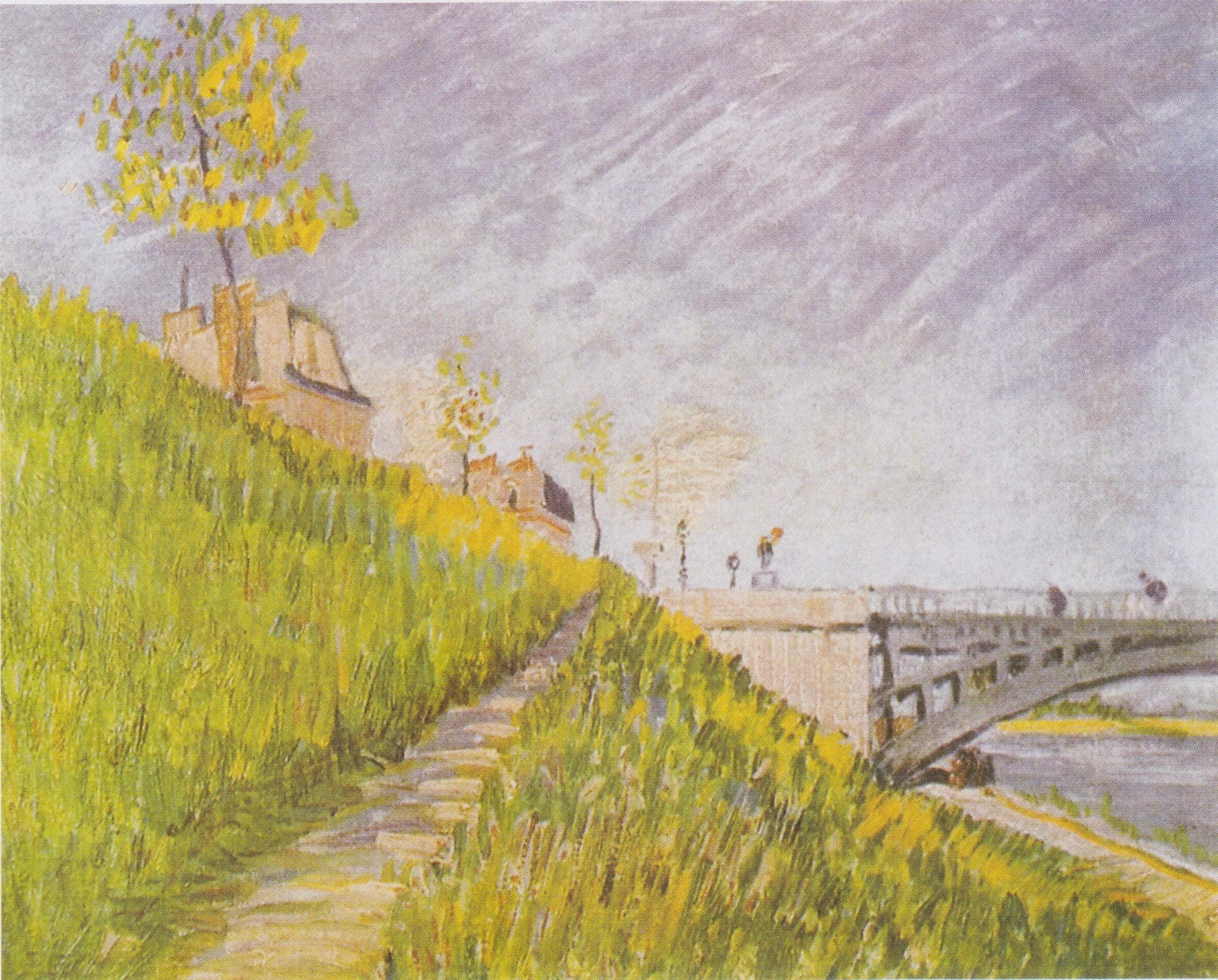 Banks of the Seine with the Pont de Clichy, by Vincent van Gogh, oil, 1894