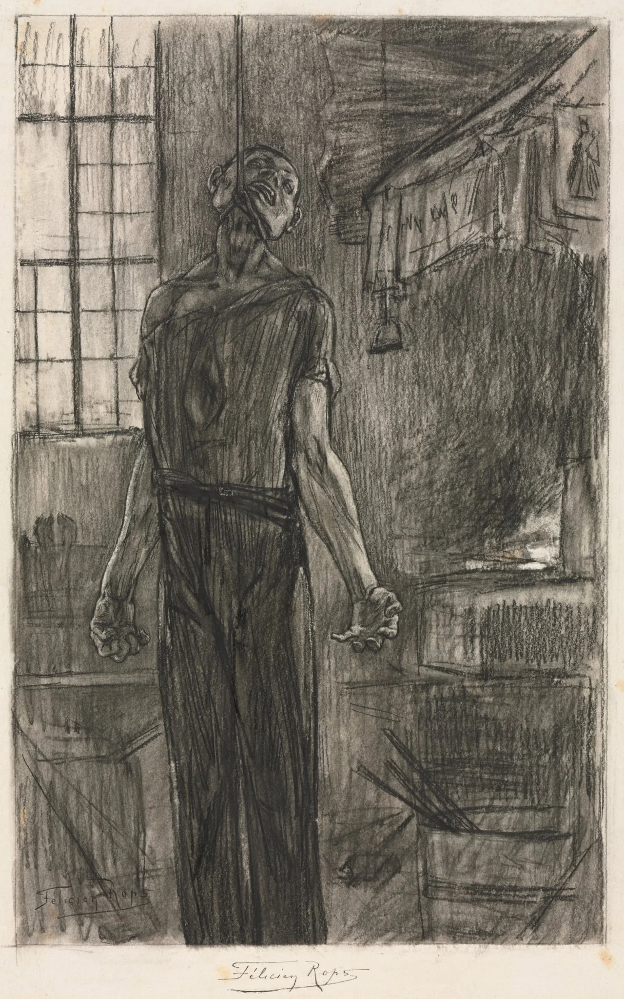 The Hanged Man in the Forge, by Félicien Rops, 1880