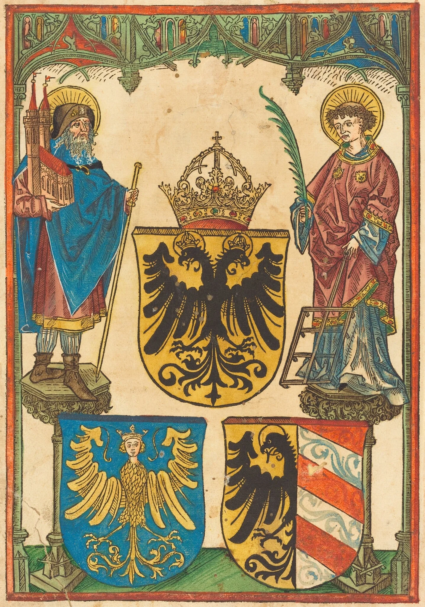 Saint Sebaldus and Saint Lawrence, by German 15th Century, ink, 1480