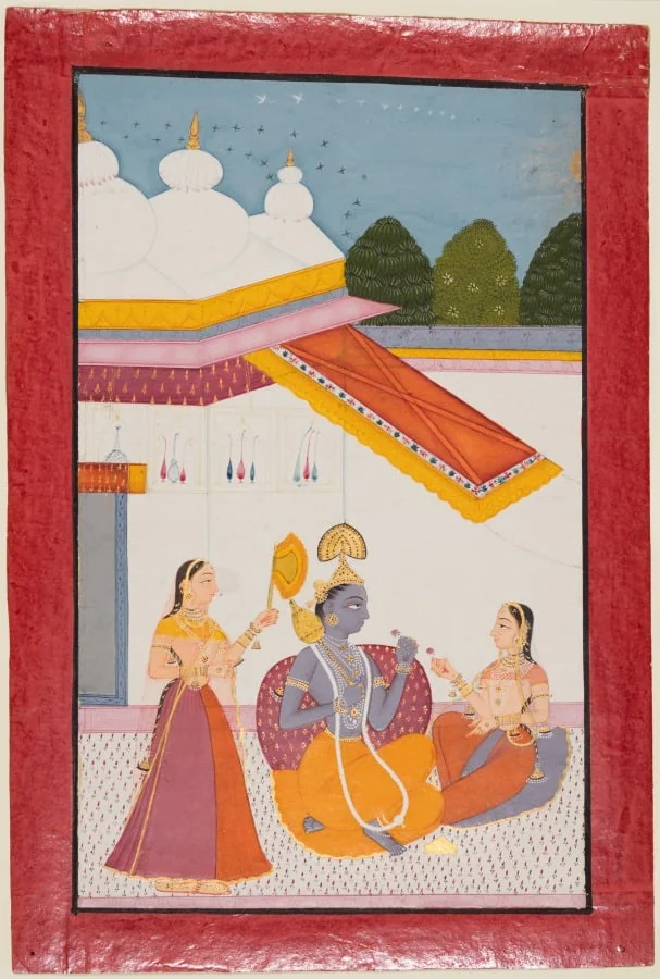 Krishna Under a Canopy, by Unknown, unspecified, 1680
