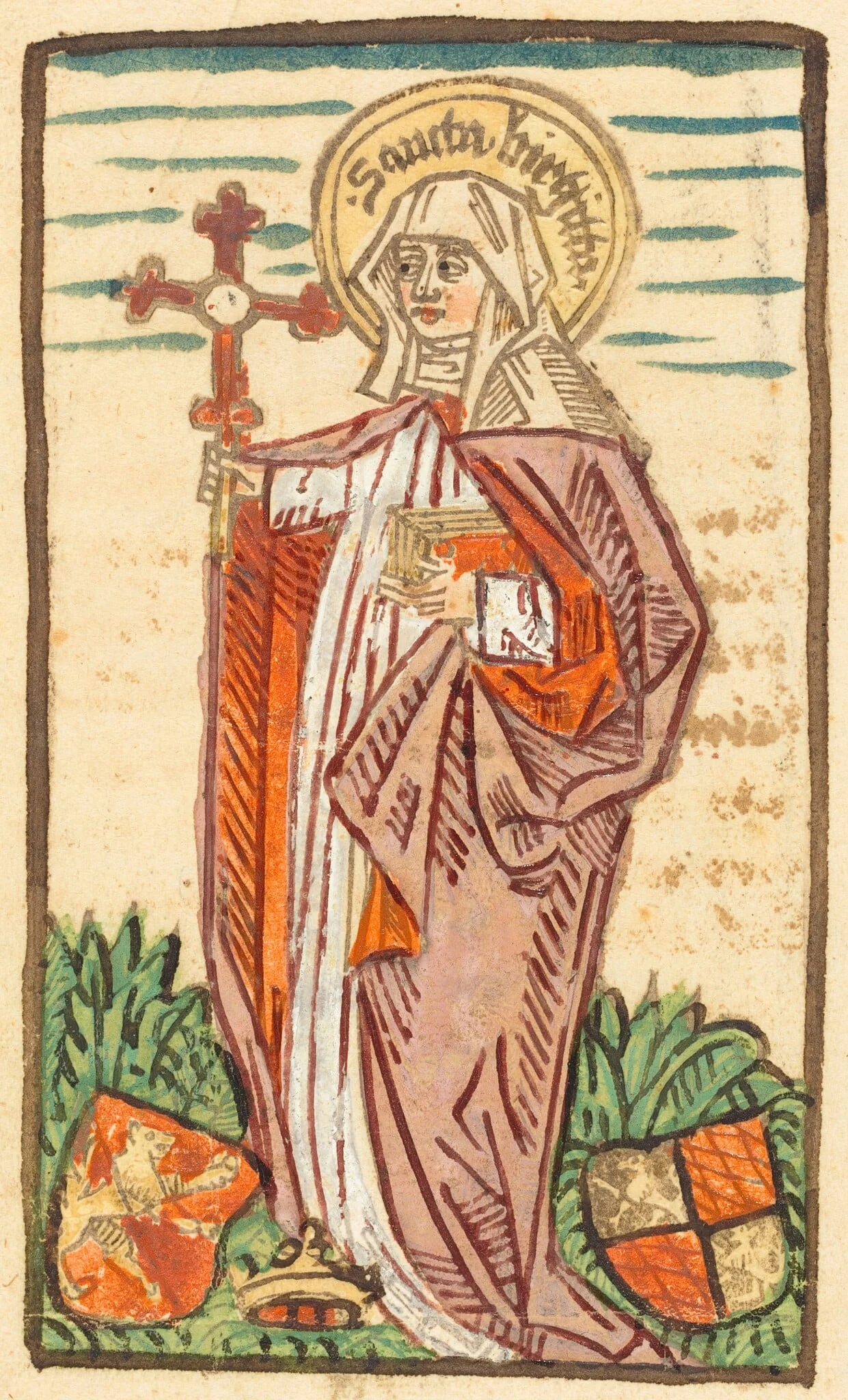 Saint Bridget, by German 15th Century, ink, 1485