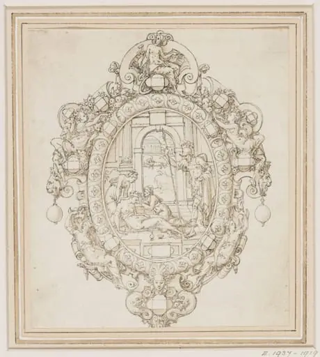 Design for the back of a gem-set handmirror