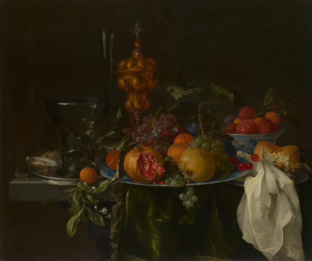Still life with fruit, by Jan Davidsz. de Heem, oil, 1645