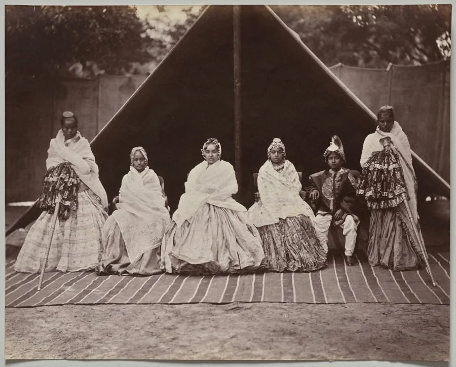 Three of Sri Tung Bahadur's Favorite Wives and His Youngest Son