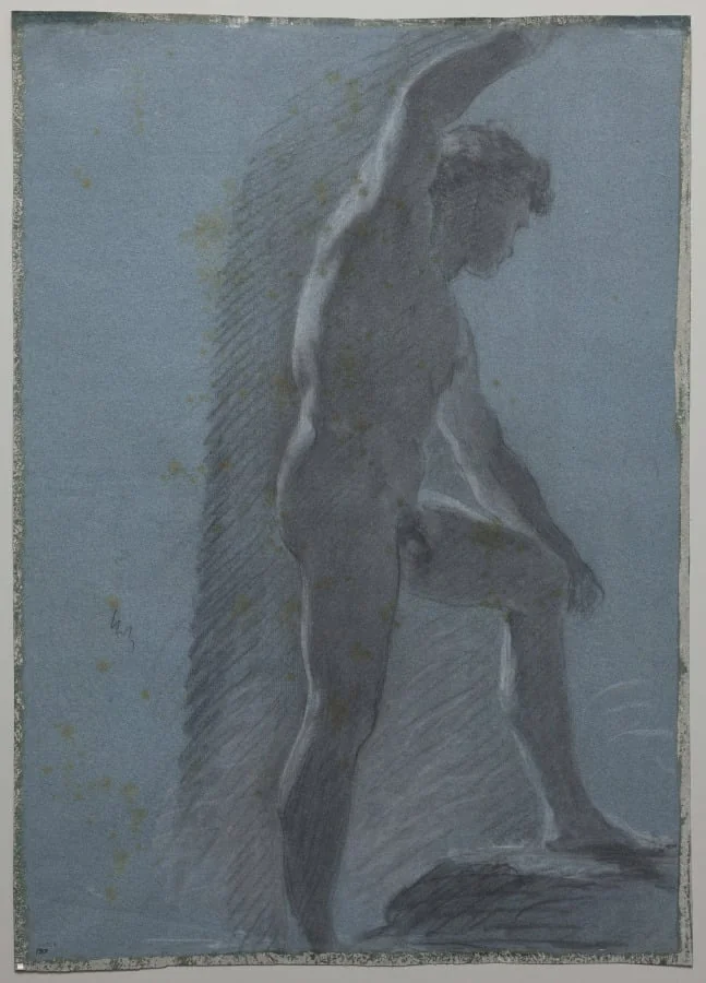 Study of a Male Nude (verso), by Pierre Paul Prud'hon, 1810