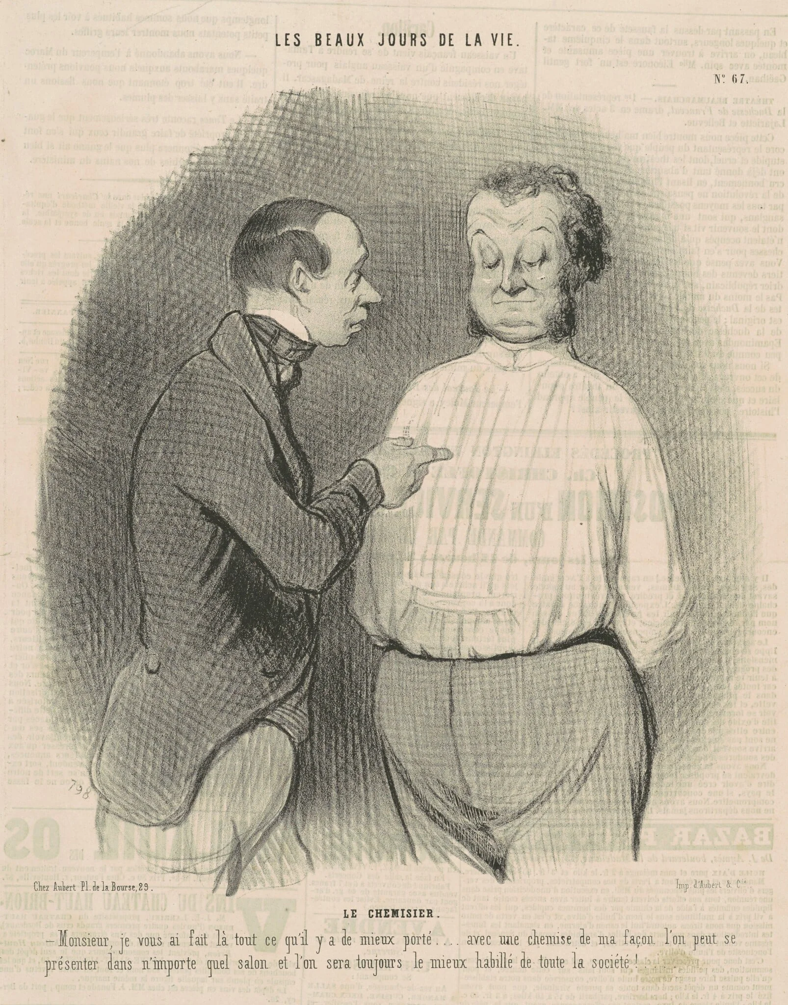 Le chemisier, by Honoré Daumier, ink, 1845