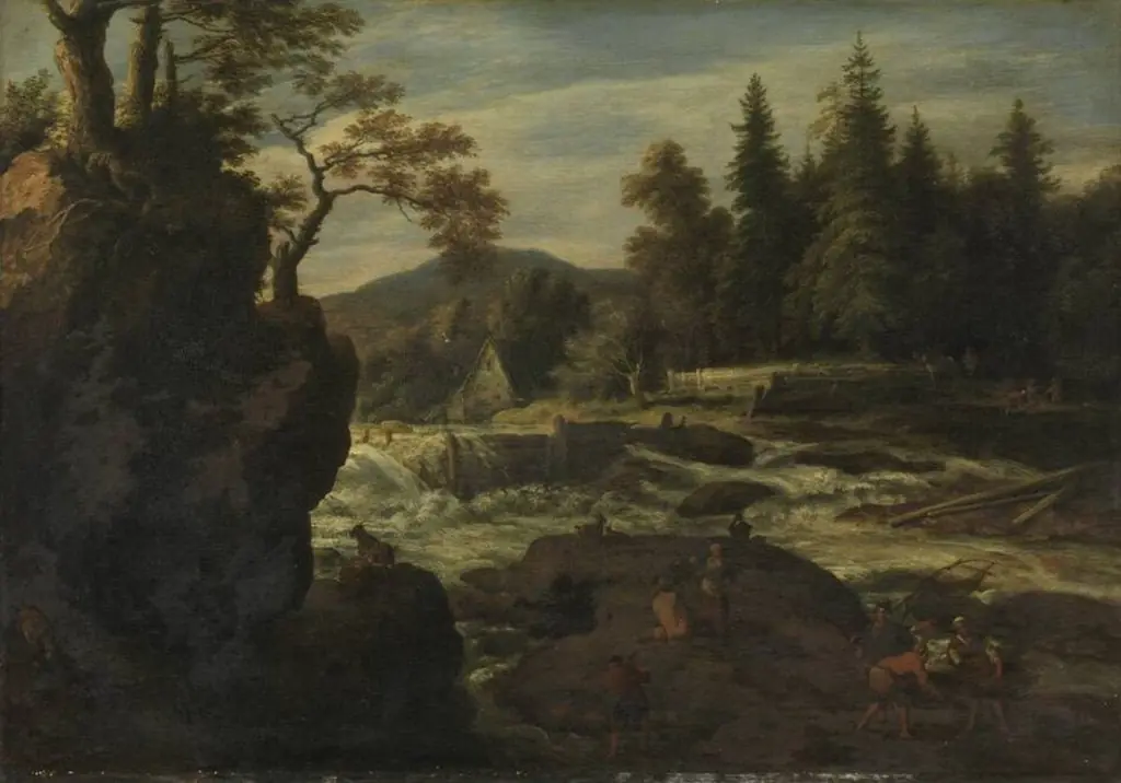 Landscape with waterfall