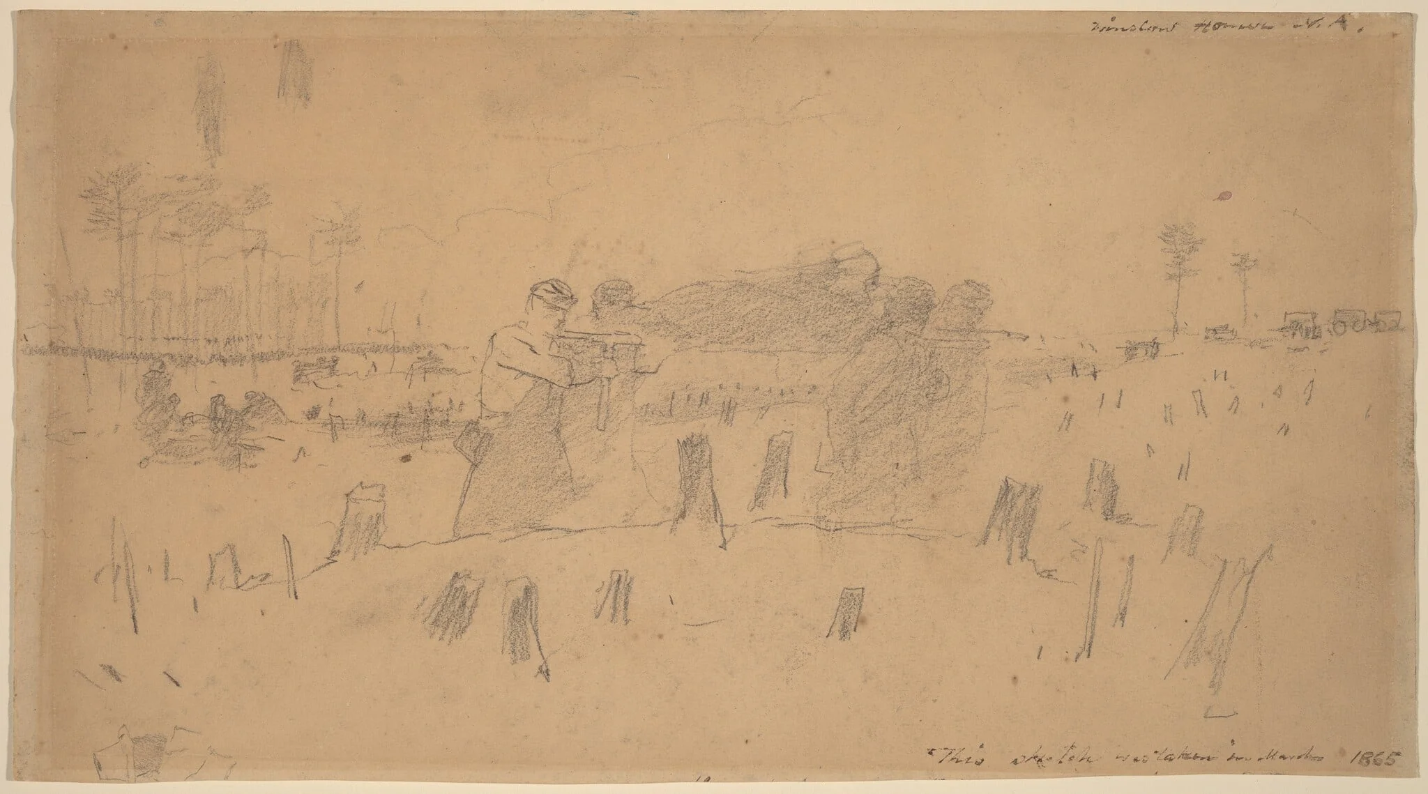 Carrying the Wounded, by Winslow Homer, graphite, 1865