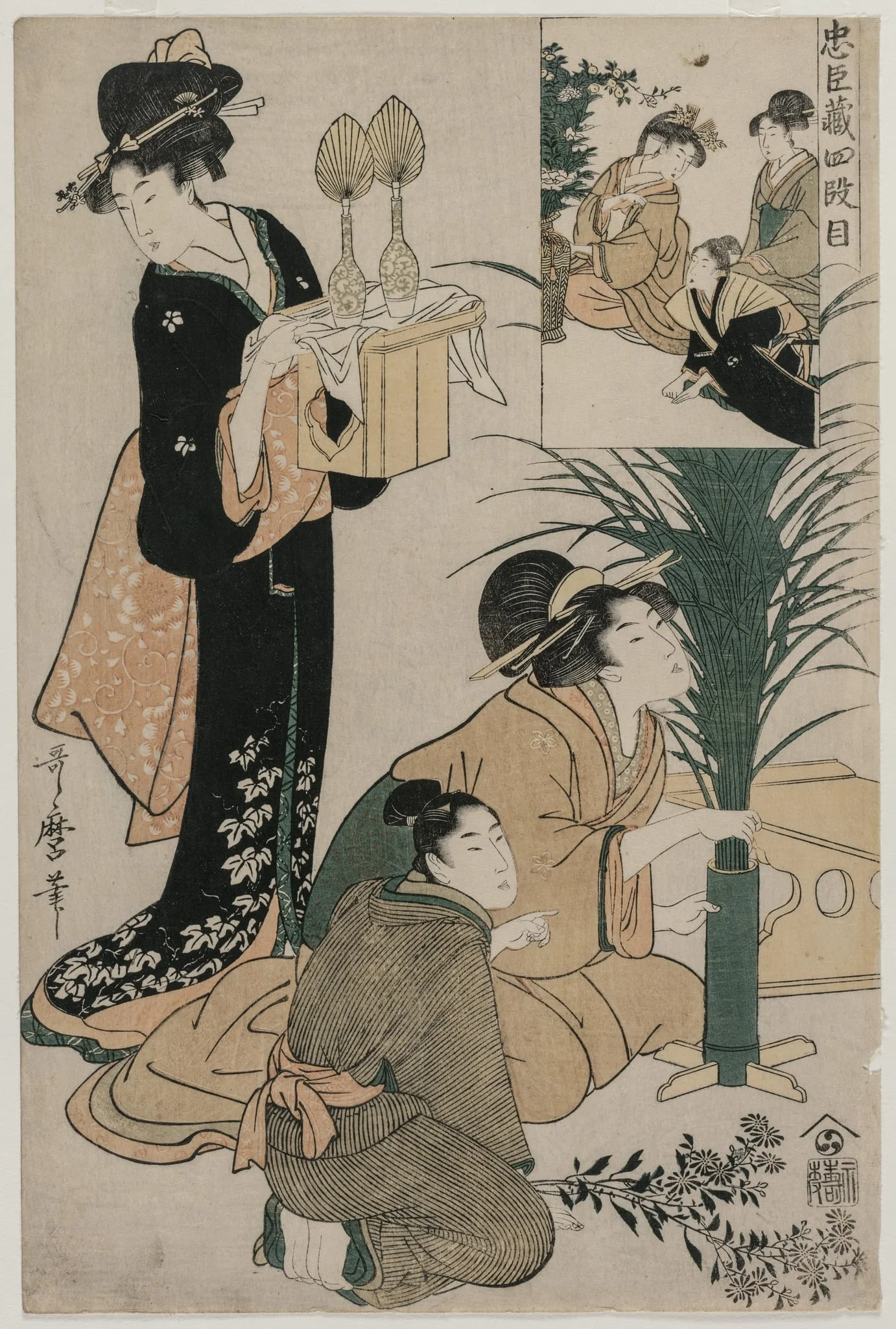 Chushingura: Act IV of The Storehouse of Loyalty, by Kitagawa Utamaro, 1794