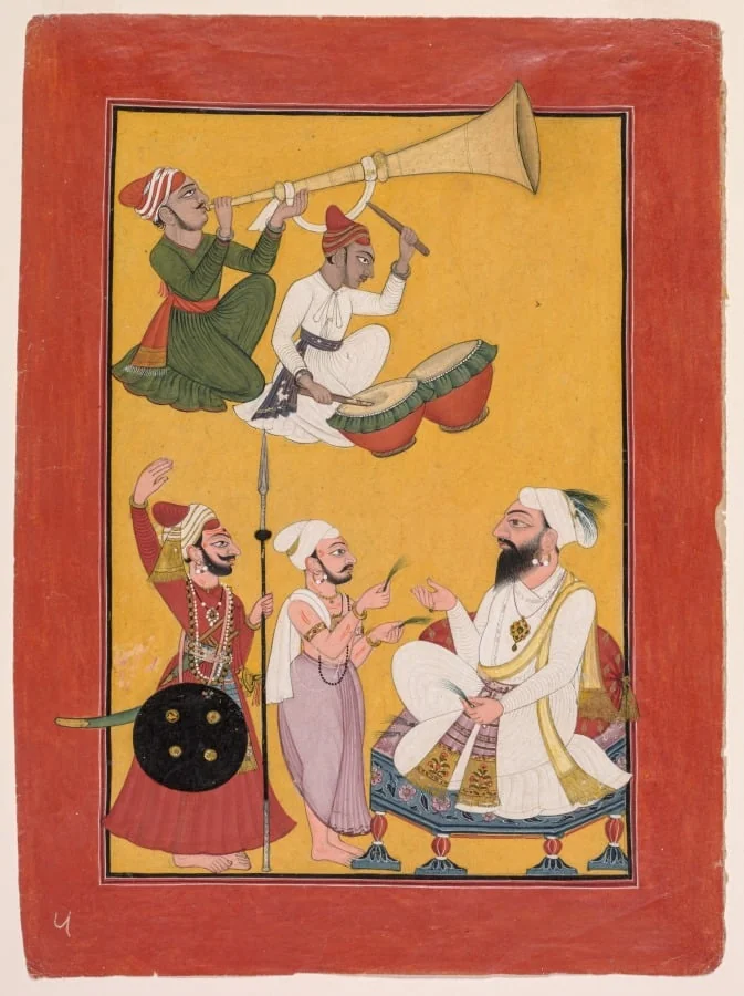 Celebrations of Krishna's Birth, from a Bhagavata Purana, by Unknown, unspecified, 1728