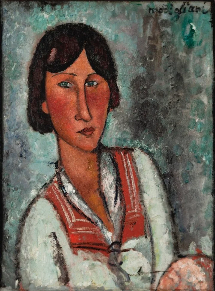 Portrait of a woman, by Amedeo Modigliani, oil, 1918