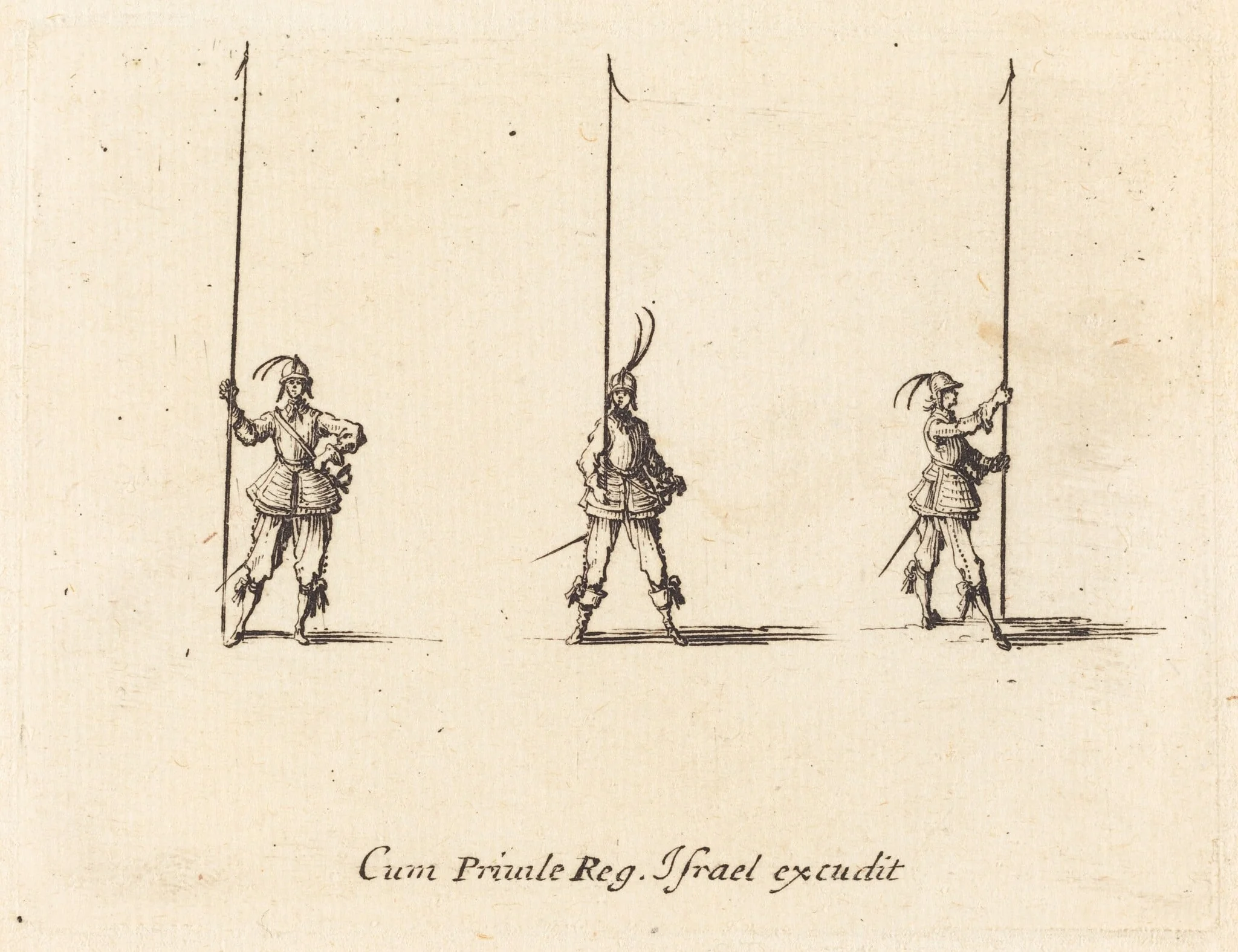 Drill with Raised Pikes, by Jacques Callot, ink, 1634