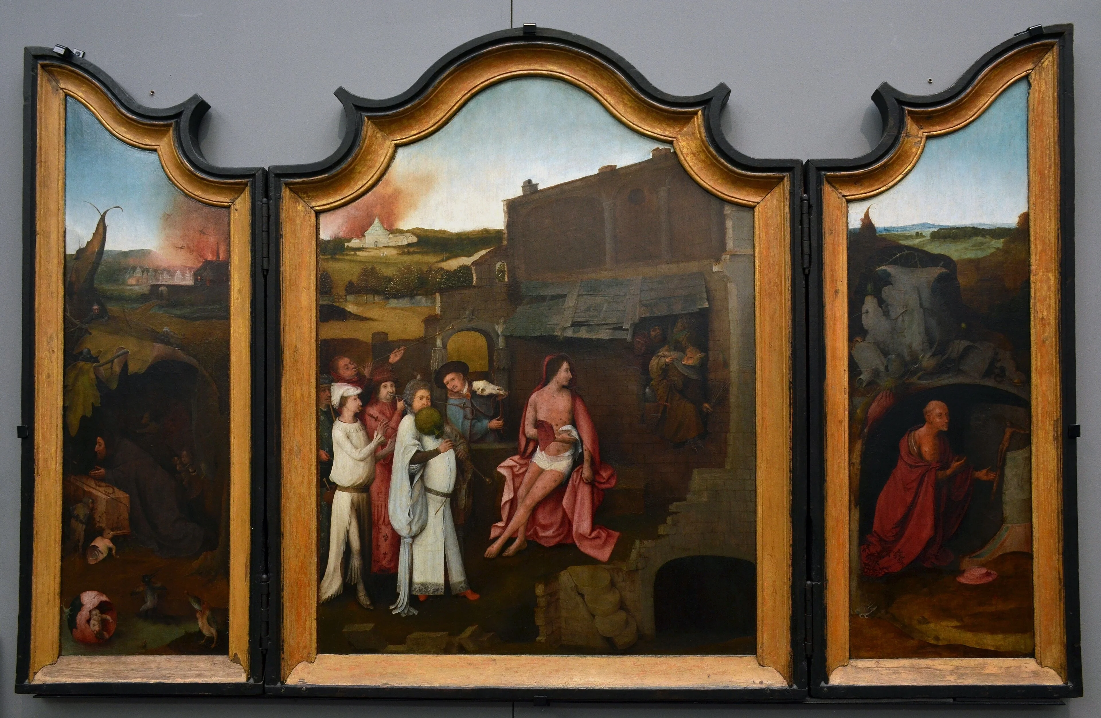 Job Triptych, by Unknown, oil, 1500