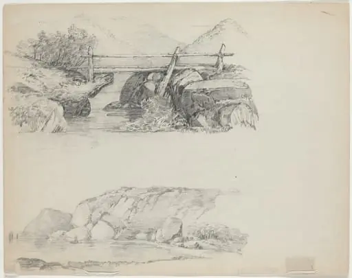 Bridge over Rocky Stream [top verso]