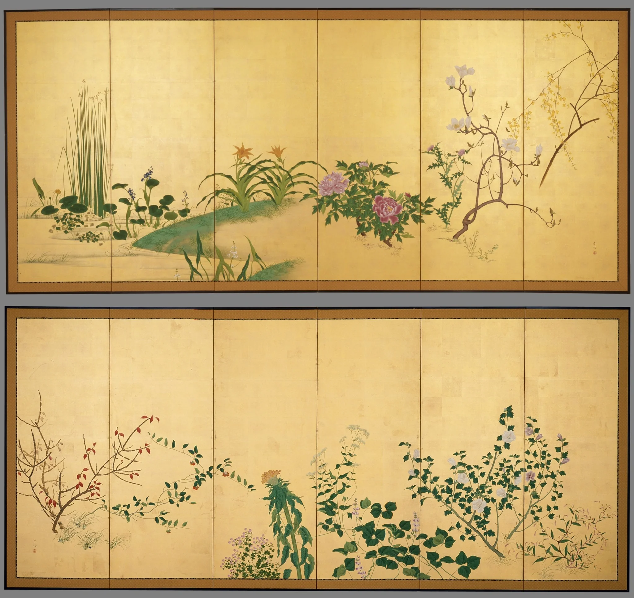Flowers and Plants of the Four Seasons, by Yamaguchi Soken, unspecified, 1798