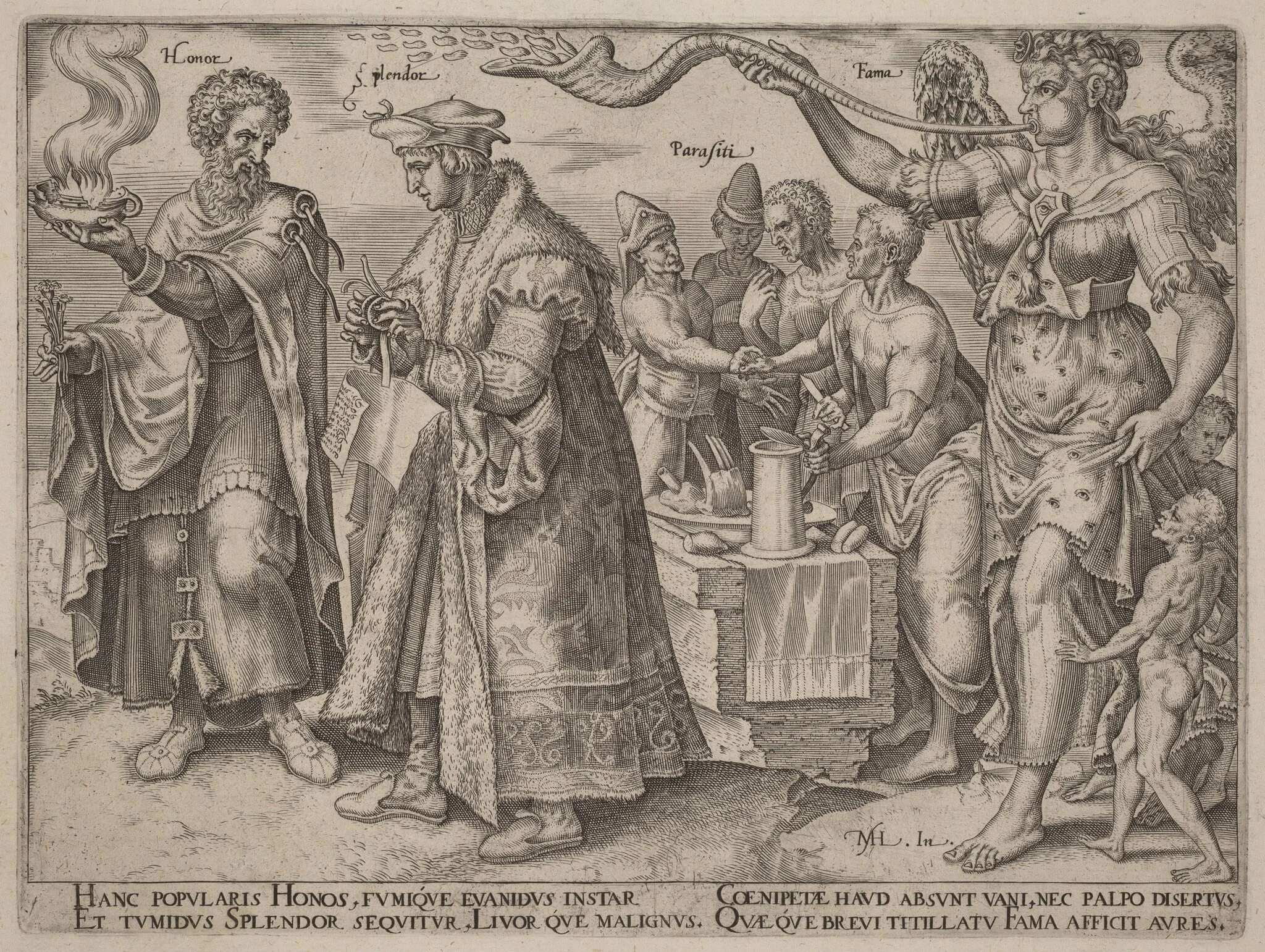 The Deceptive Effects of Wealth, by Philip Galle, ink, 1563