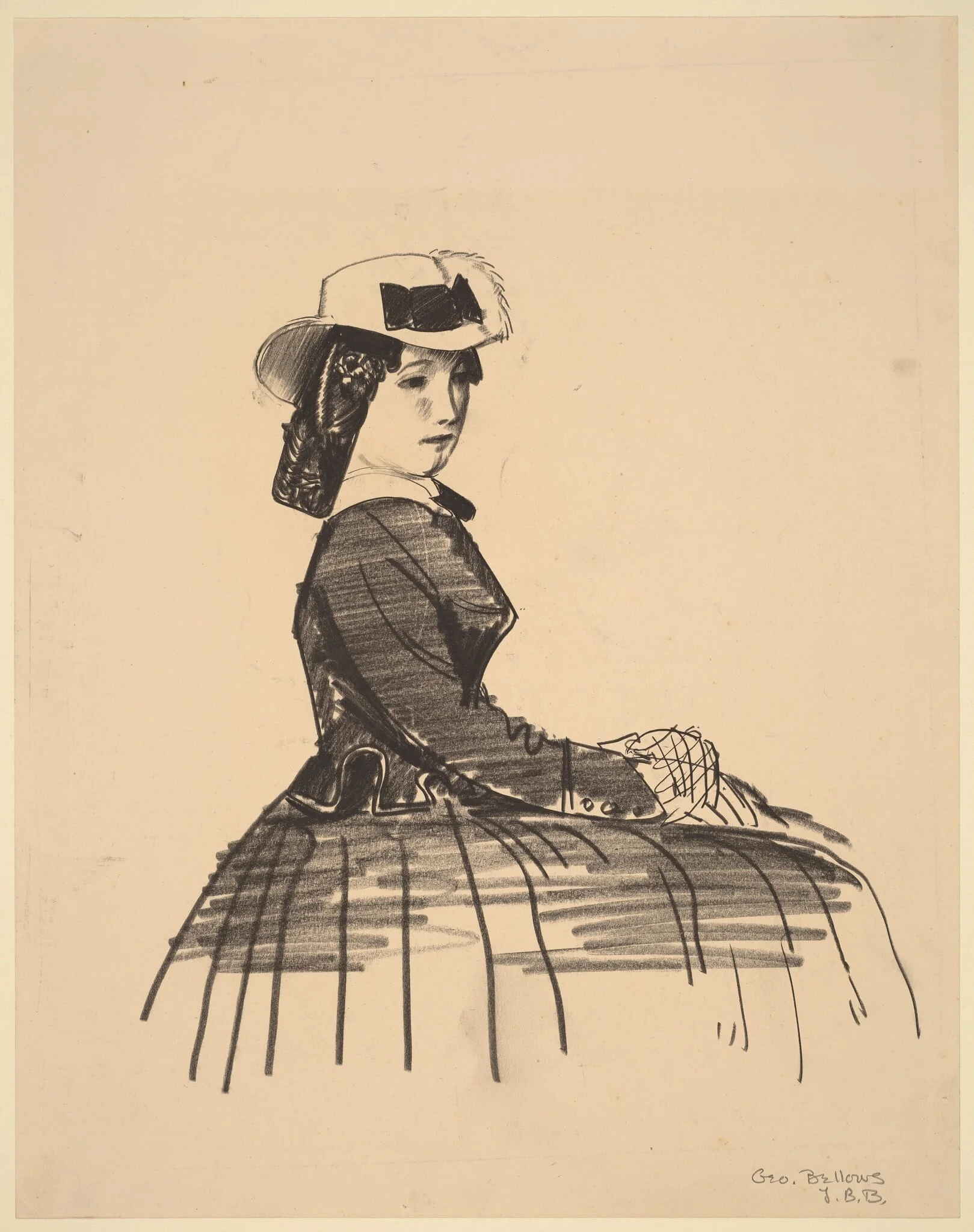 An Irish Girl, by George Bellows, crayon, 1922