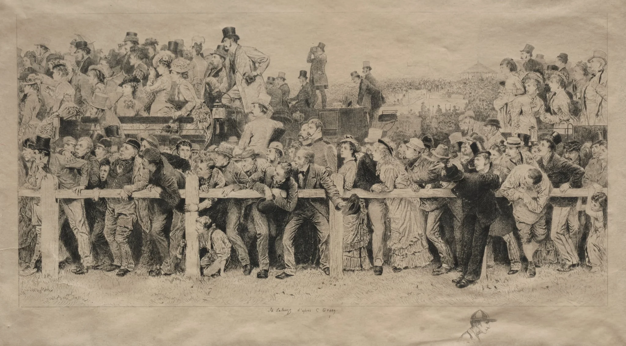 A Scene at the Derby, by Adlophe Lalauze, 1878