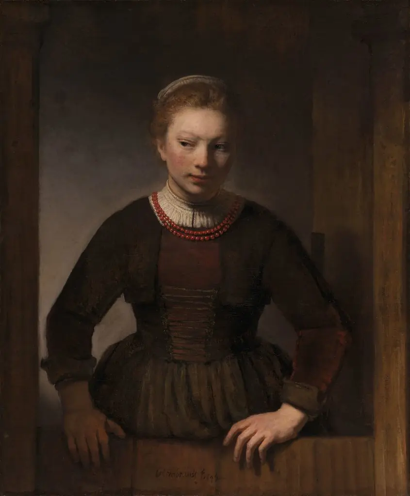 Young Woman at an Open Half-Door