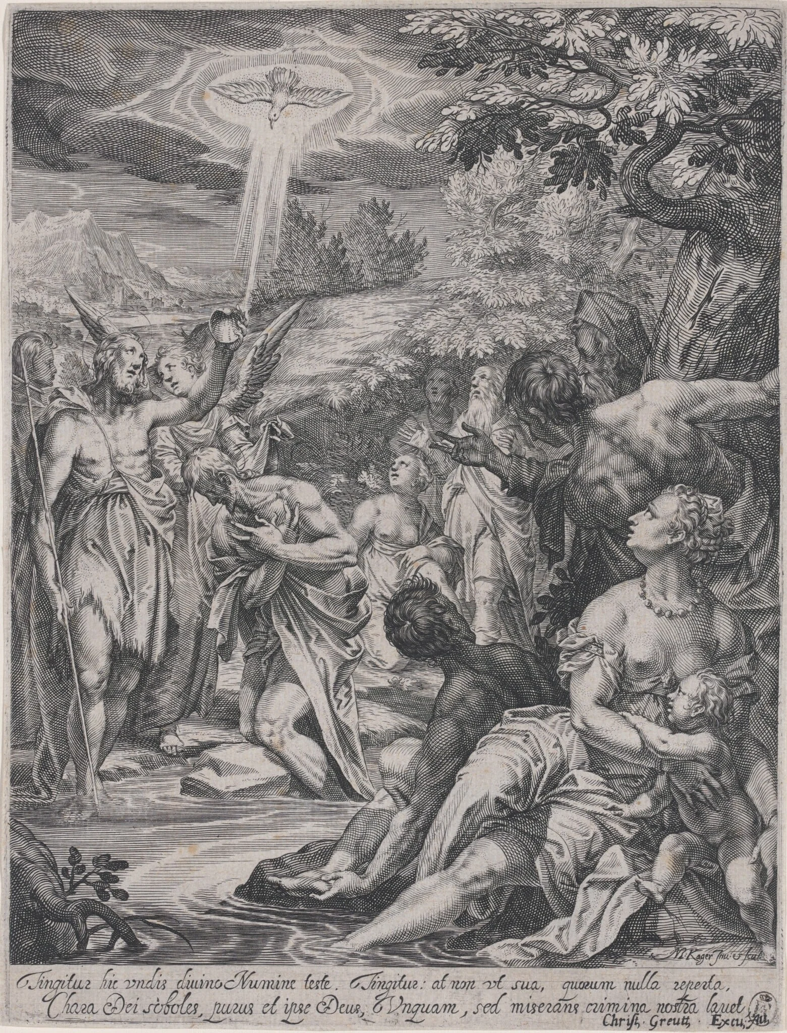 The Baptism of Christ, by Johann Matthias Kager, ink, 1610