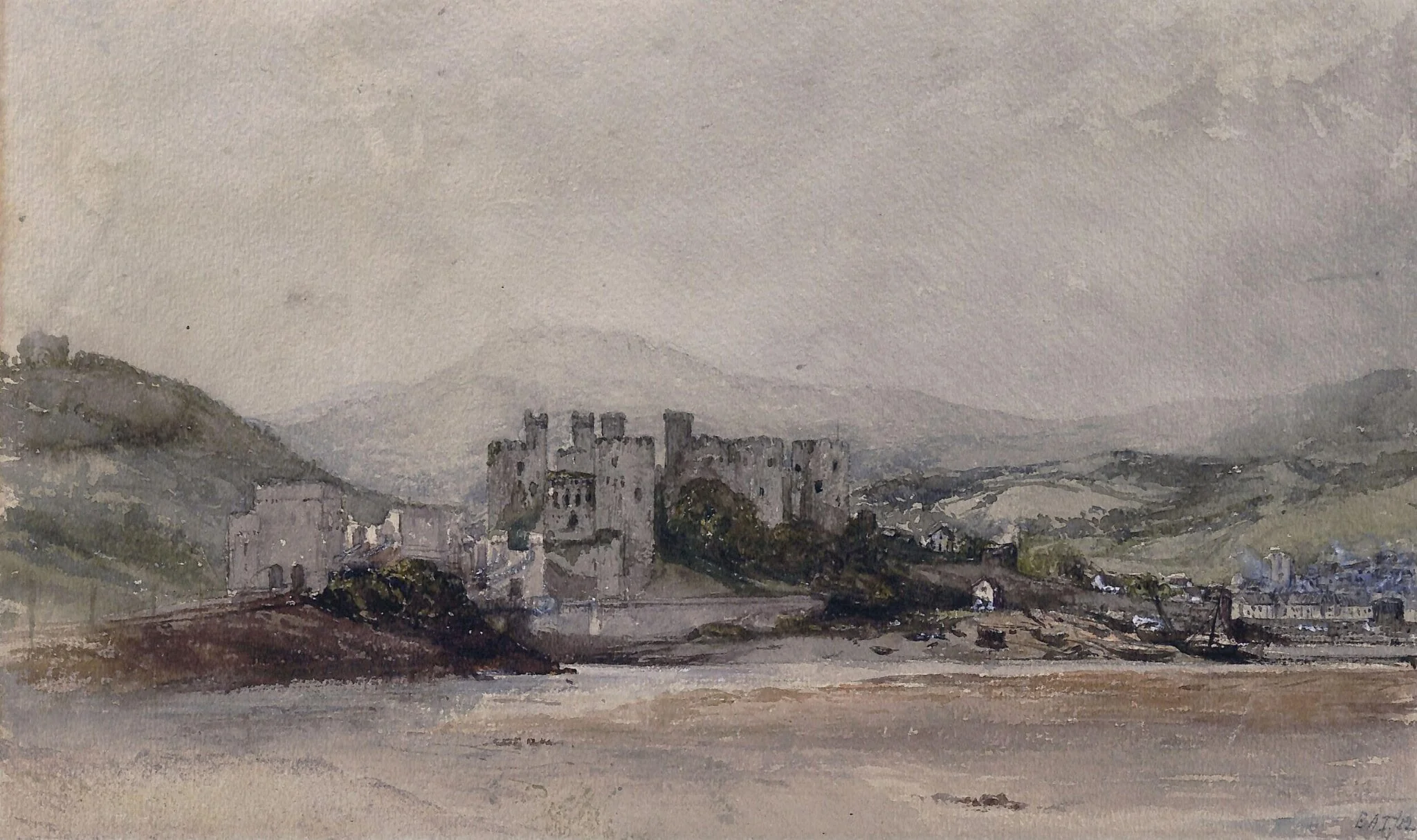 Conway Castle, by Emily A. Taggart, watercolor, 1852