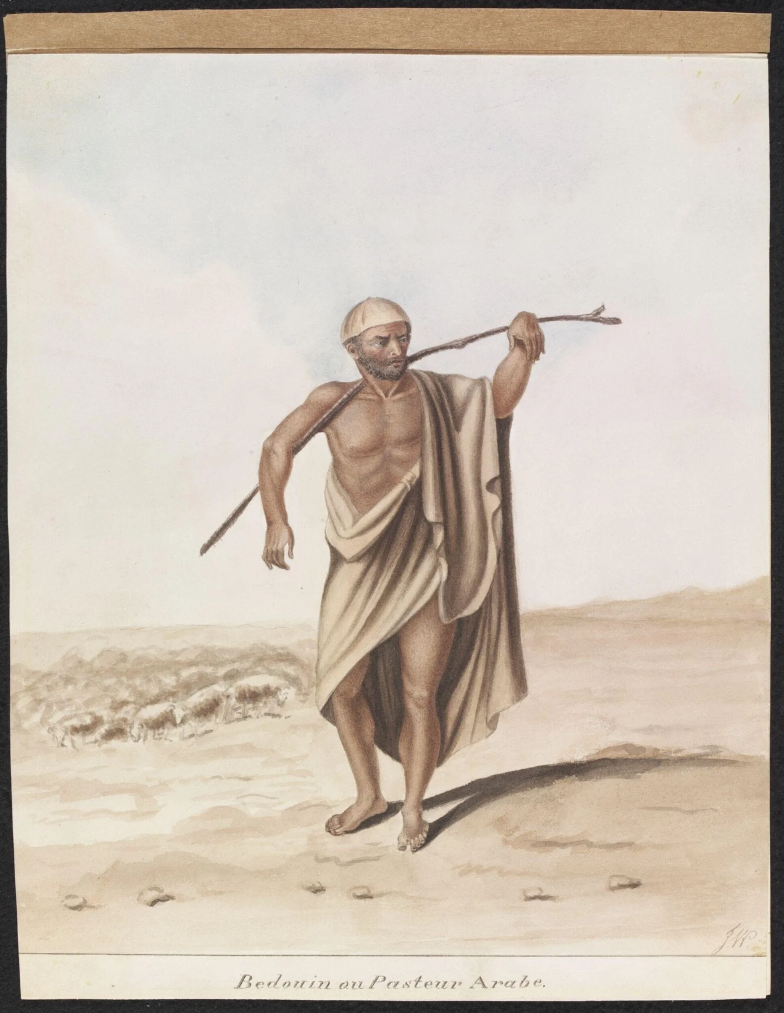 Bedouin ou Pasteur Arabe, by Unknown, watercolor, 1825
