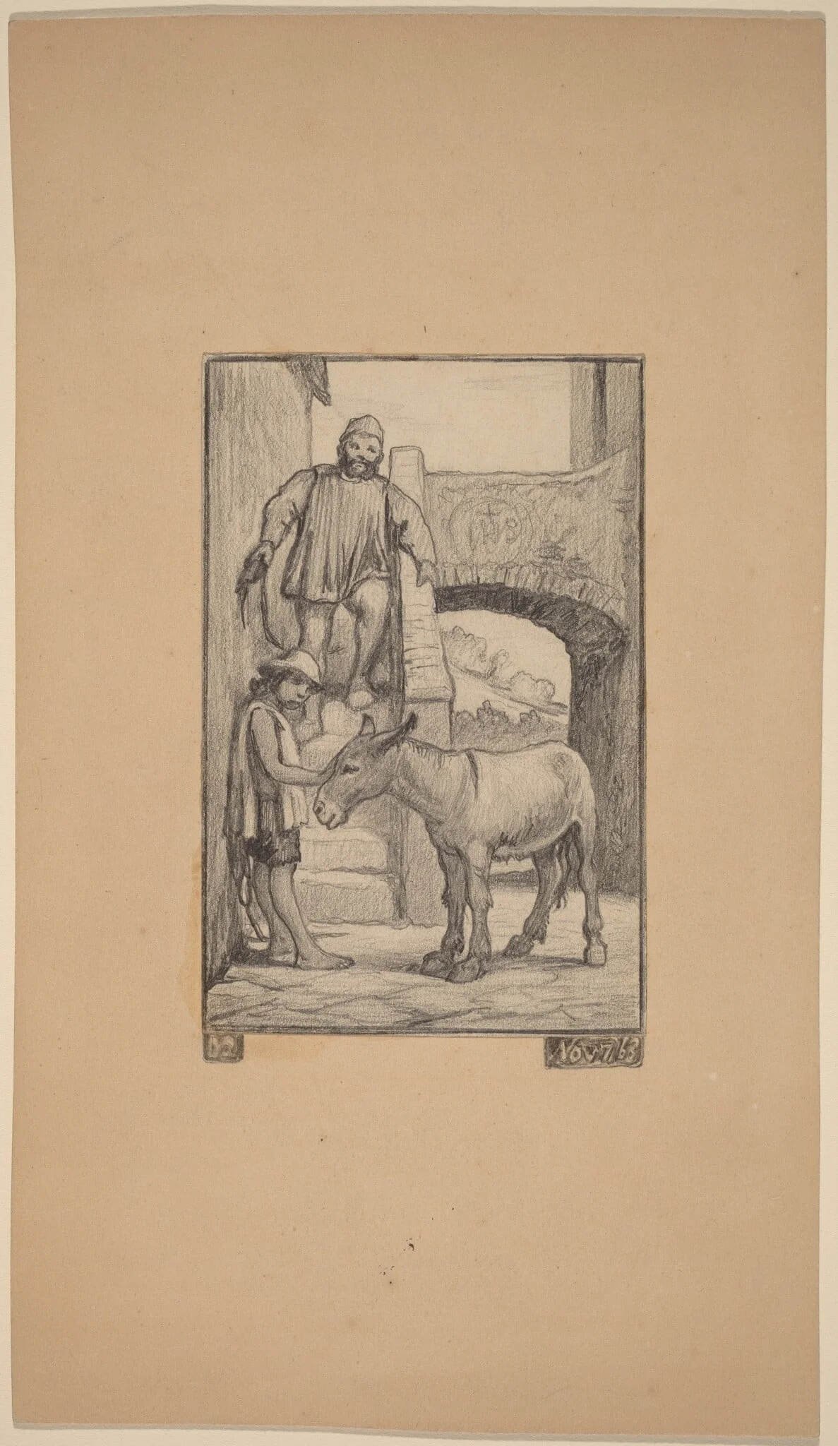 The Son and the Donkey, by Elihu Vedder, graphite, 1863