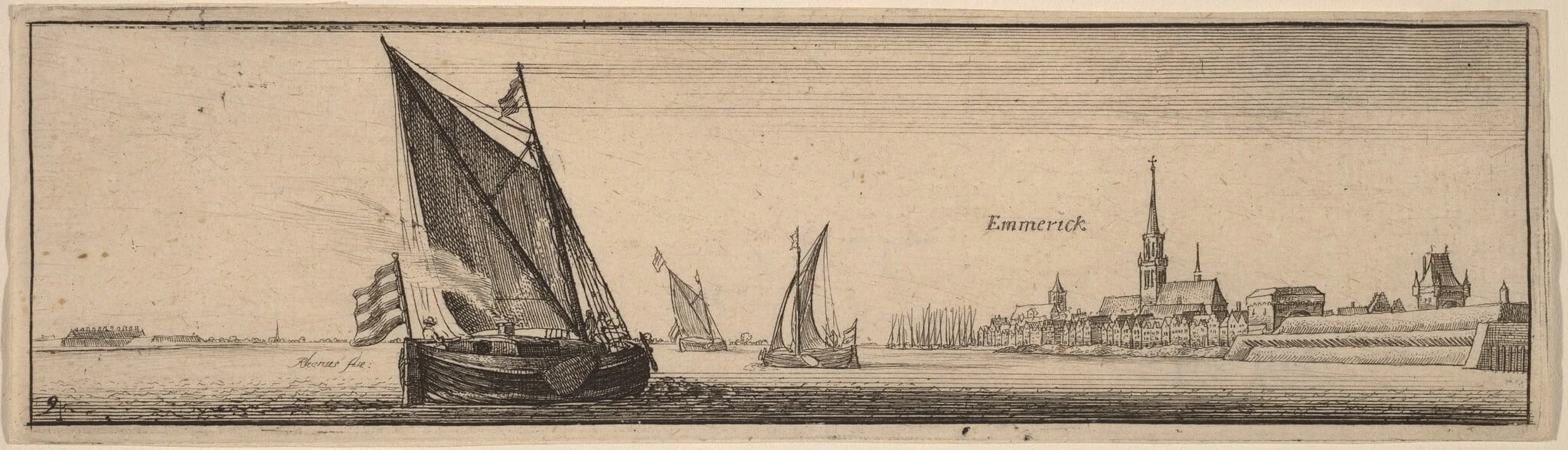 Emmerich, by Wenceslaus Hollar, ink, 1634
