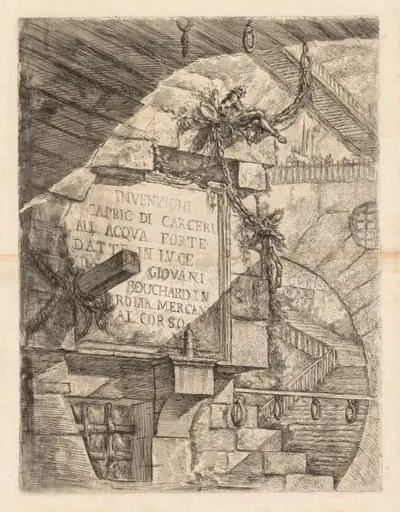 The Prisons:  Title Page -- Interior of a Prison