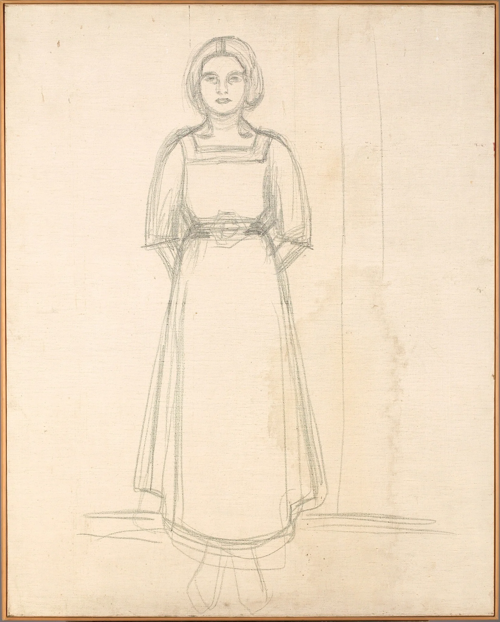 Standing Woman, by Edvard Munch, crayon, 1910