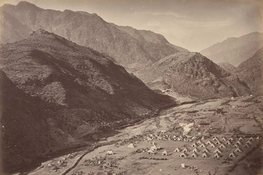Ali Musjid and Camp from Sultan Tarra, by John Burke, 1870