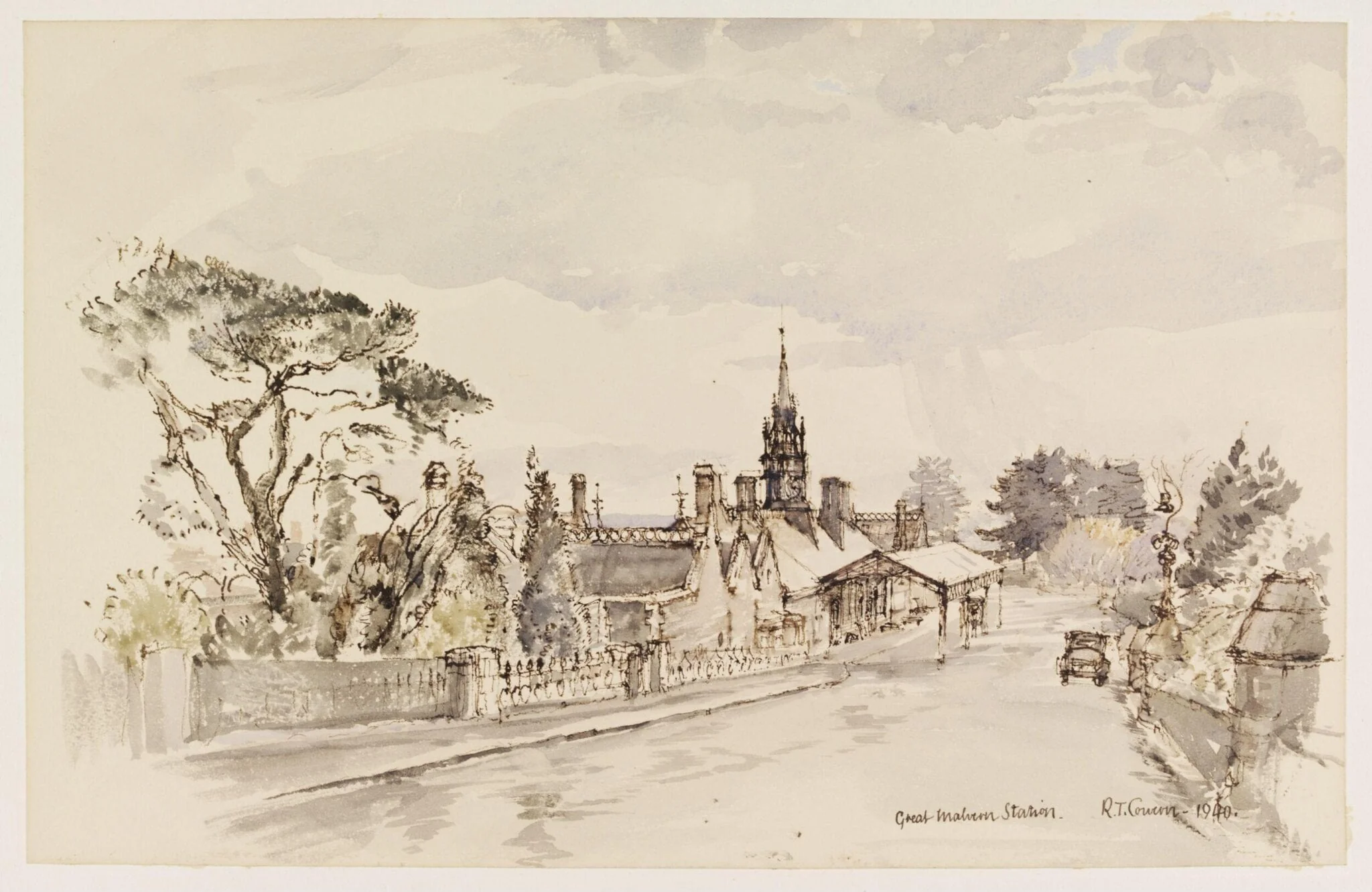 Great Malvern Station, by Raymond Teague Cowern, watercolor, 1940