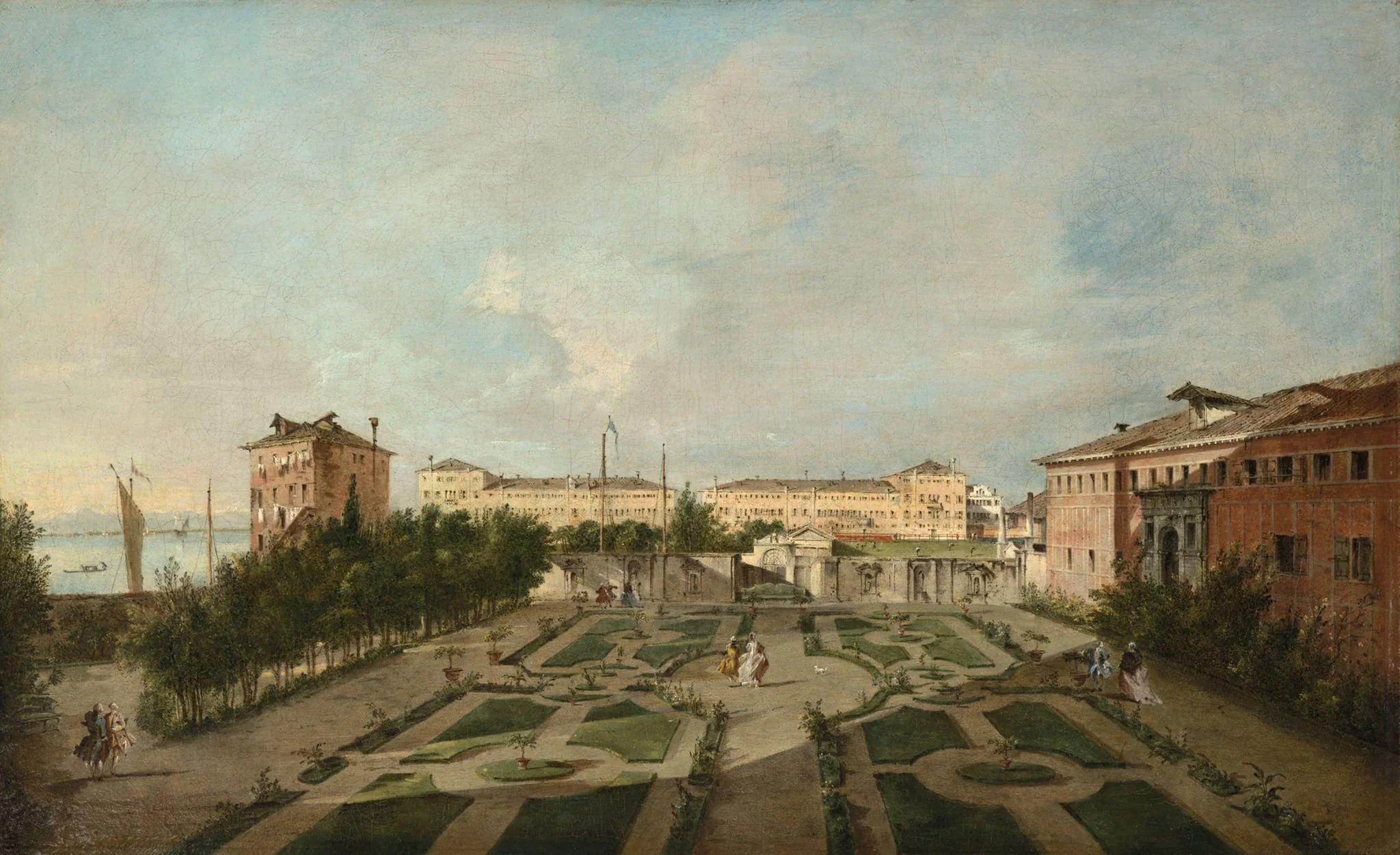 The Garden of Palazzo Contarini dal Zaffo, by Francesco Guardi, oil, 1774