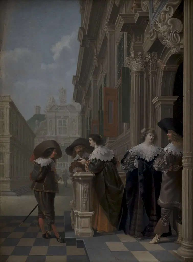 Conversation outside a Palace