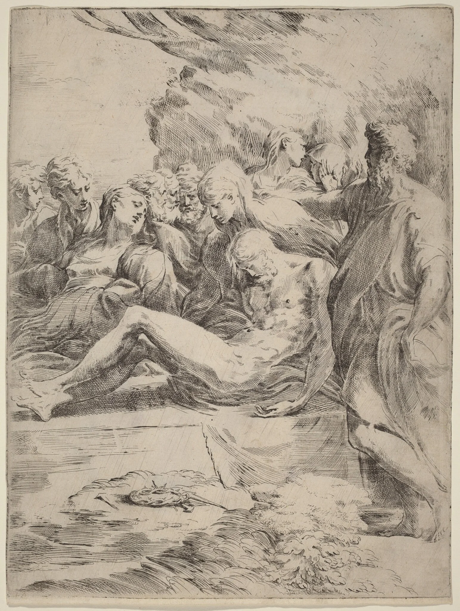 The Entombment, by Parmigianino, ink, 1530