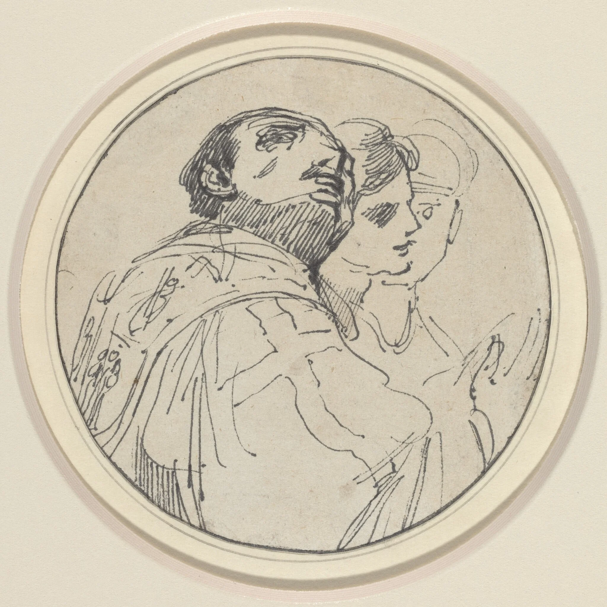 Three Oriental Heads, by John Hamilton Mortimer, ink, 1772
