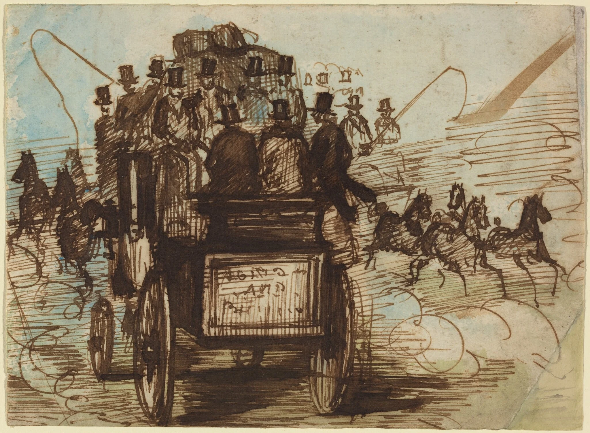 The Brighton Coach, by Constantin Guys, ink, 1848