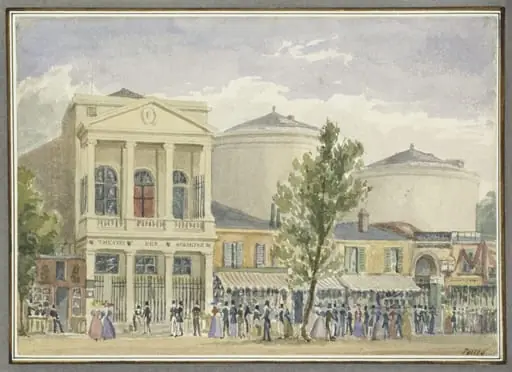 Théâtre des Variétés and the Panorama buildings in Paris