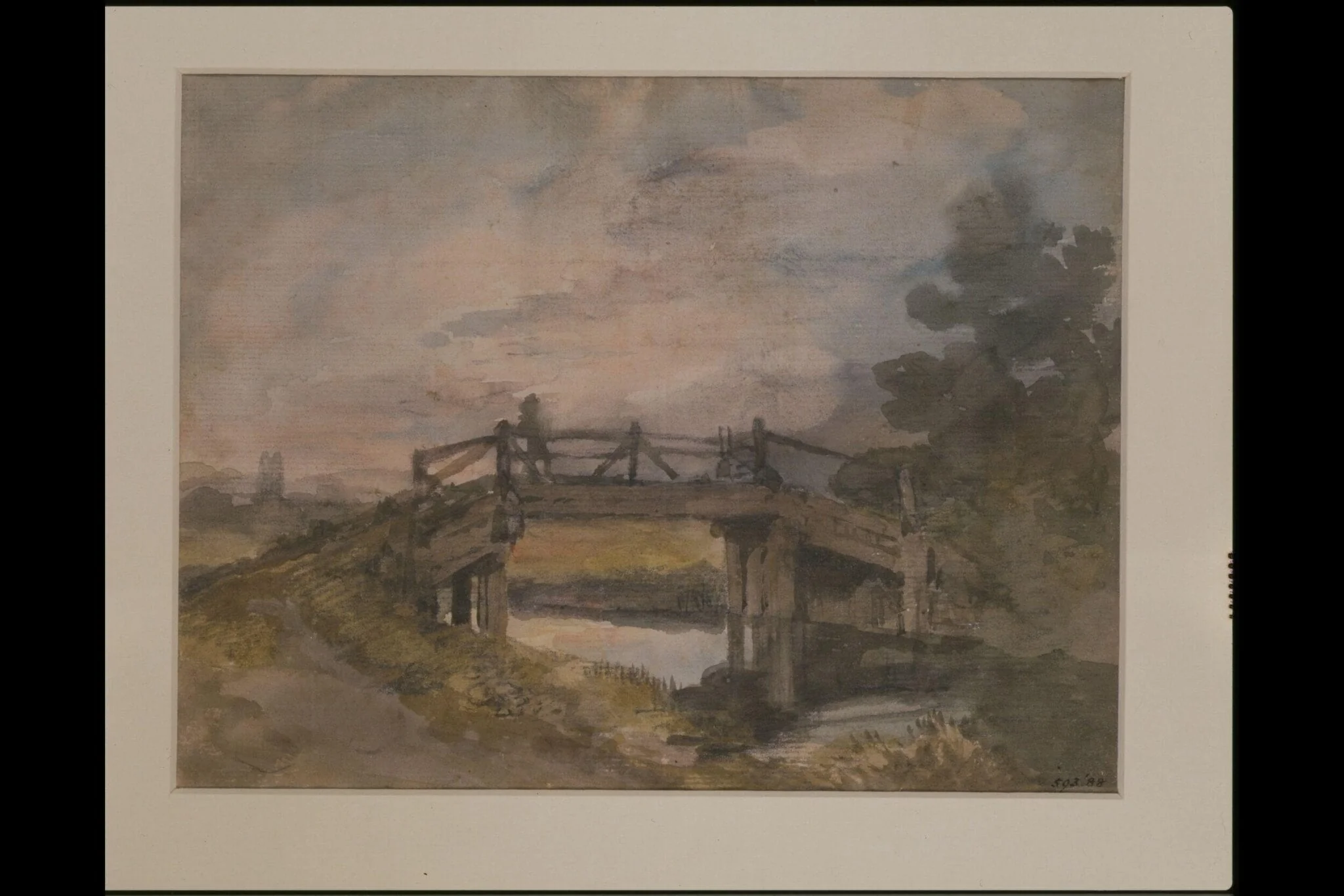 A bridge over the Stour, by John Constable, watercolor, 1802