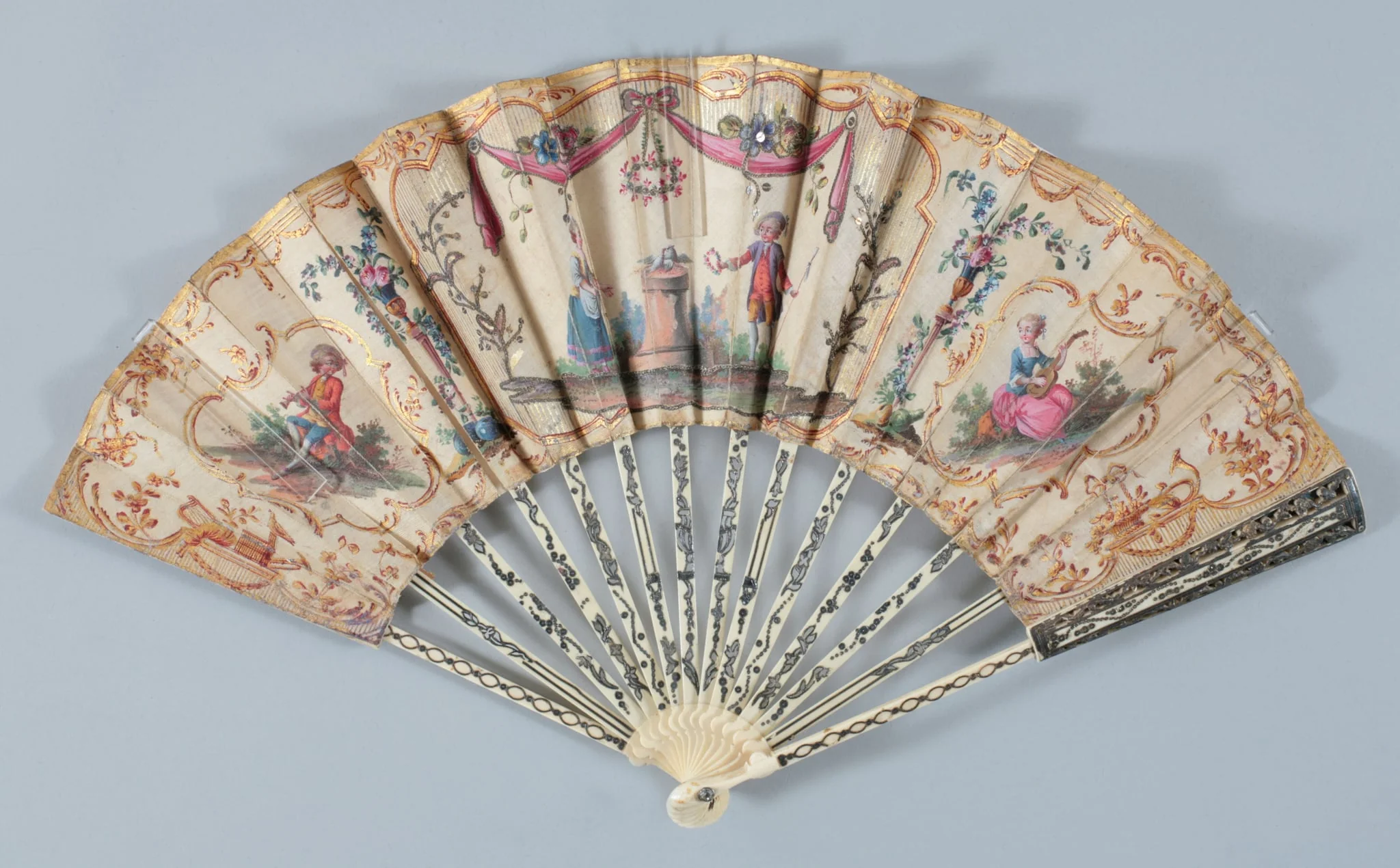 Eventail à système, by Unknown, unspecified, 1750
